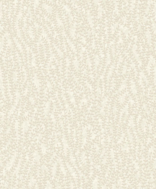 Garden Fern - Off White Satin Wallcovering | Malibu Wallpaper