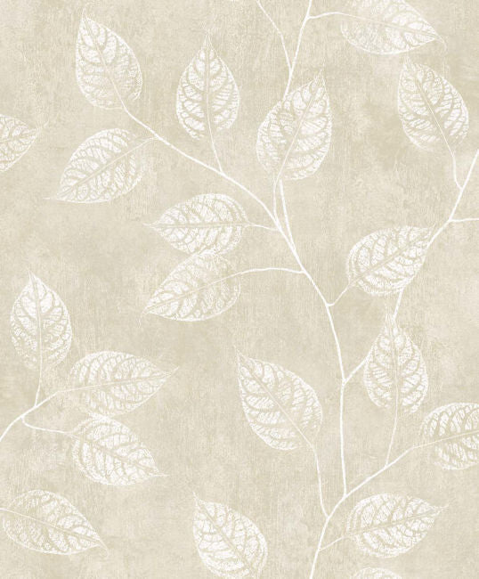 Leaf Impression - Summer Sand Wallcovering | Malibu Wallpaper