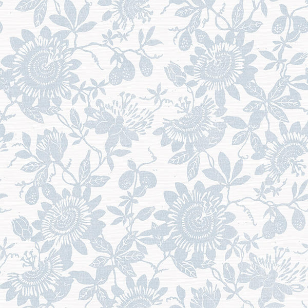 Helen, Light Blue Wallcoverings | Malibu Wallcovering