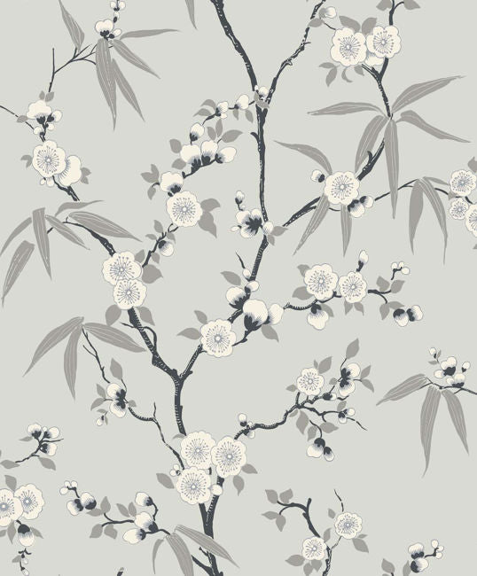 Asian Blossom - Stormy Wallcovering | Malibu Wallpaper