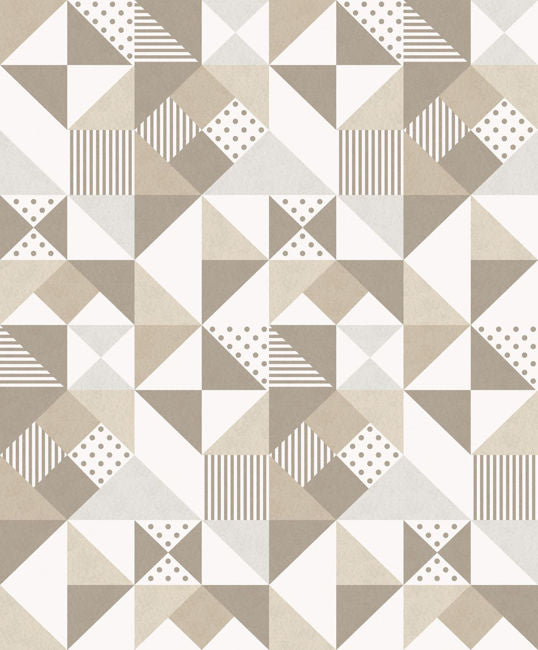 Lozenge Geometric - Latte & Dorian Grey Wallcovering | Malibu Wallpaper