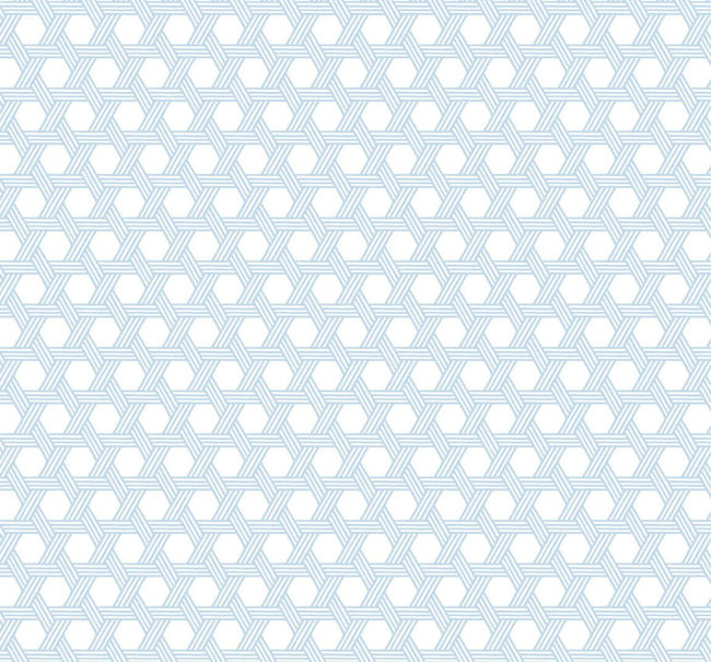 Cabana Wicker - Carolina Blue and Eggshell Wallcovering | Malibu Wallpaper