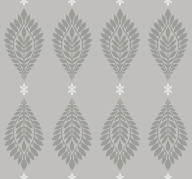 Mirasol Palm Frond - Cove Gray Wallcovering | Malibu Wallpaper