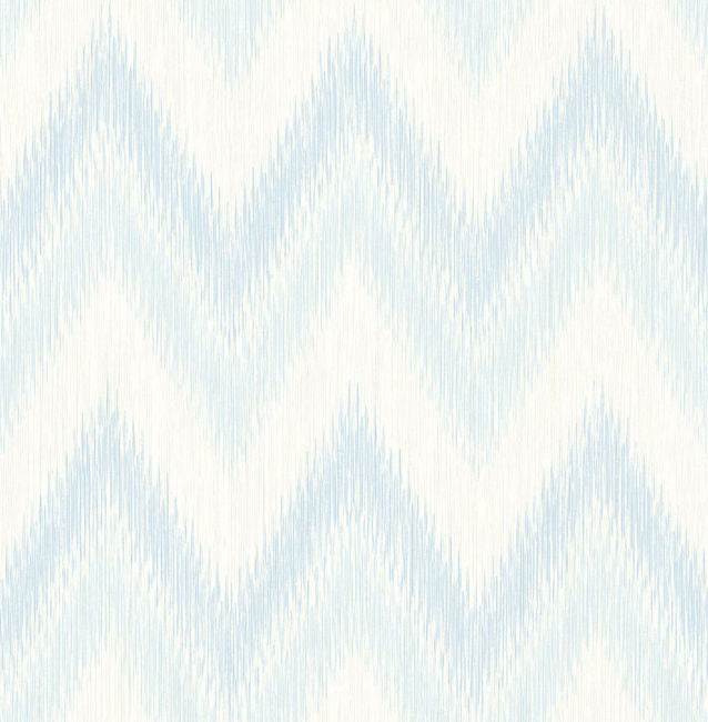 Regent Flamestitch Stringcloth - Blue Frost and Eggshell Wallcovering | Malibu Wallpaper