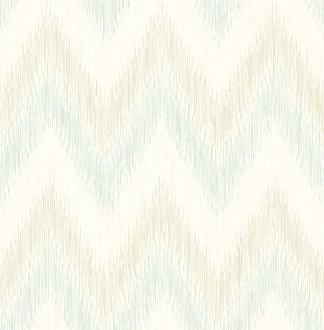 Regent Flamestitch Stringcloth - Sea Glass and Eggshell Wallcovering | Malibu Wallpaper