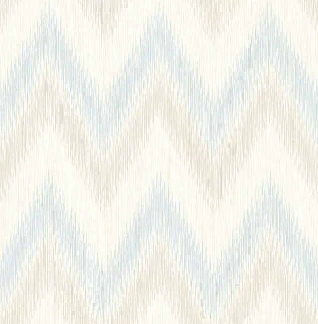 Regent Flamestitch Stringcloth - Sky Blue and Arrowroot Wallcovering | Malibu Wallpaper