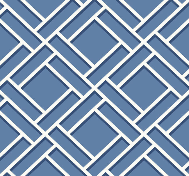 Block Trellis - Coastal Blue and Navy Wallcovering | Malibu Wallpaper