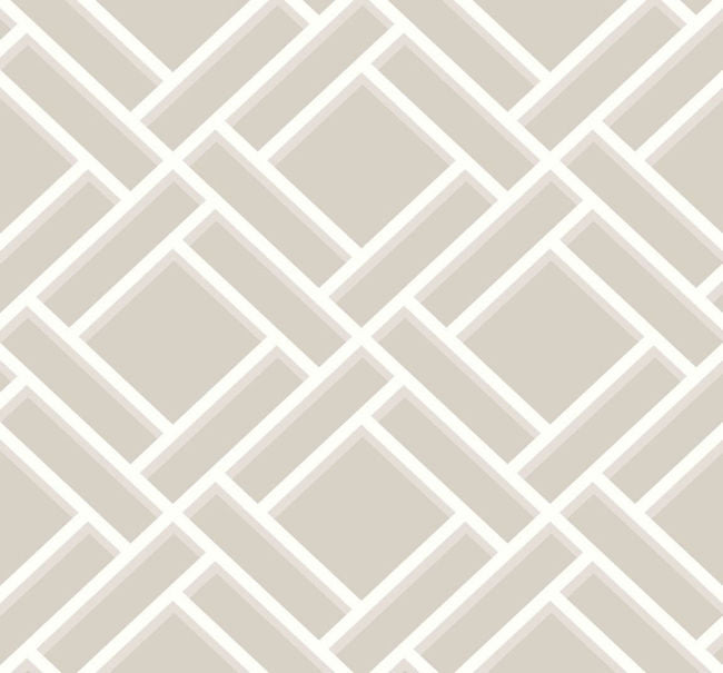 Block Trellis - Cove Gray and Fog Wallcovering | Malibu Wallpaper