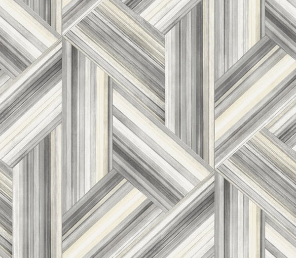 Geo Inlay - Cove Gray and Carrara Wallcovering | Malibu Wallcovering