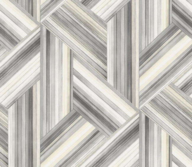 Geo Inlay - Cove Gray and Carrara Wallcovering | Malibu Wallpaper