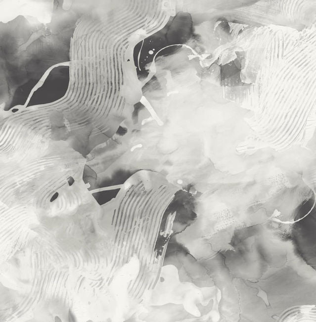 Notch Trowel Abstract - Grayscale Wallcovering | Malibu Wallpaper