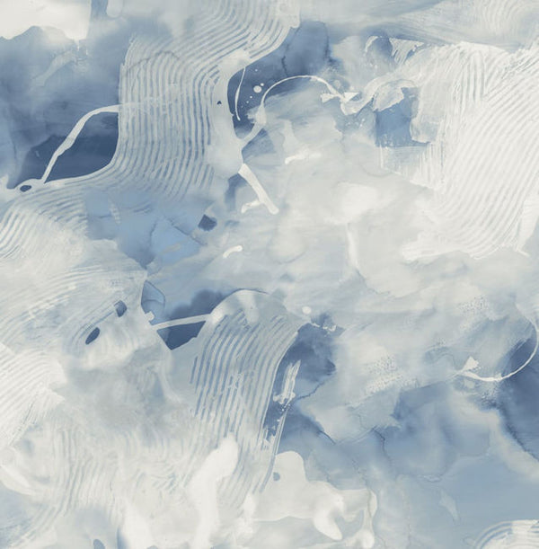 Notch Trowel Abstract - Blue Lake and Frost Wallcovering | Malibu Wallcovering