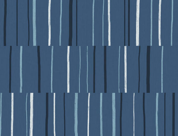 Block Lines - Blueberry, Midnight, and Blue Skies Wallcovering | Malibu Wallcovering