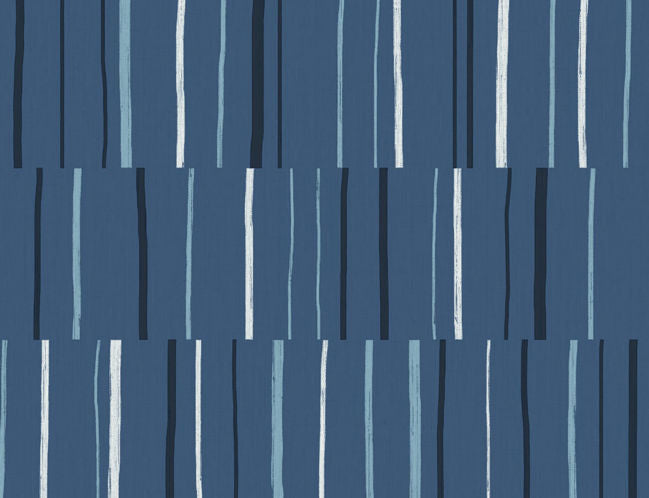 Block Lines - Blueberry, Midnight, and Blue Skies Wallcovering | Malibu Wallpaper