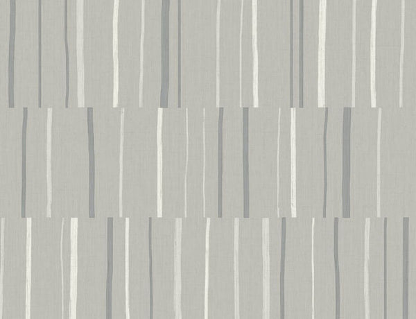 Block Lines - Metallic Silver and Cove Gray Wallcovering | Malibu Wallcovering