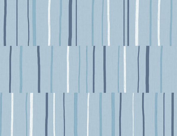 Block Lines - Bluebird, Navy, and Glacier White Wallcovering | Malibu Wallcovering
