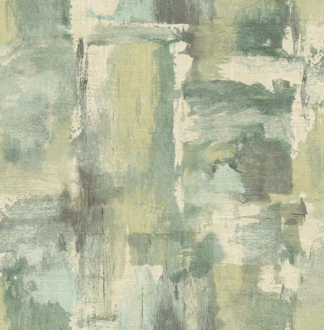 Dry Brush Faux - Everglades and Moss Green Wallcovering | Malibu Wallpaper