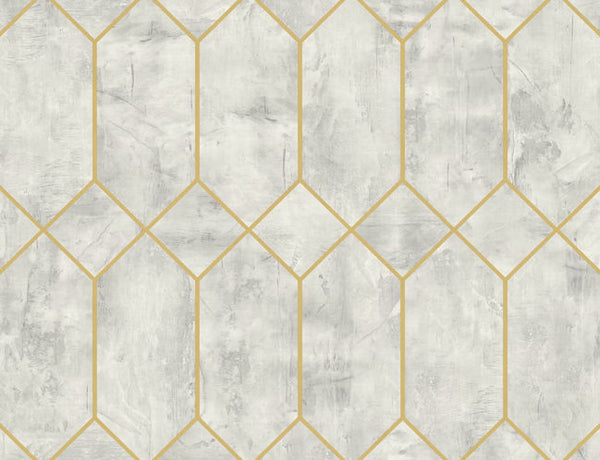 Rustic Geo - Silver Birch and Metallic Gold Wallcovering | Malibu Wallcovering