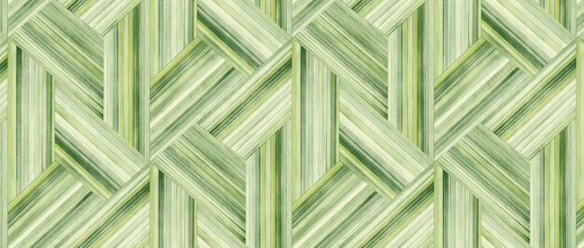 Geo Inlay Fabric - Chartreuse and Basil Wallcovering | Malibu Wallpaper