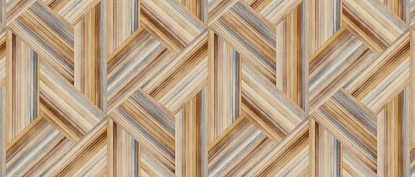 Geo Inlay Fabric - Saddle Brown and Steel Wallcovering | Malibu Wallcovering