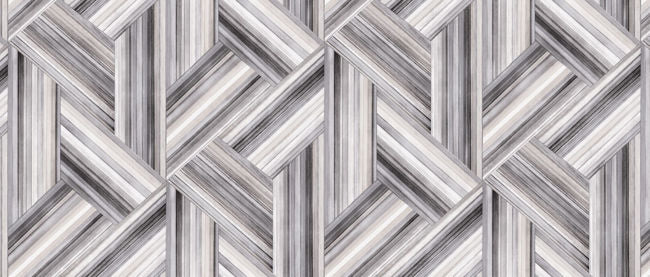 Geo Inlay Fabric - Cove Gray and Carrara Wallcovering | Malibu Wallpaper