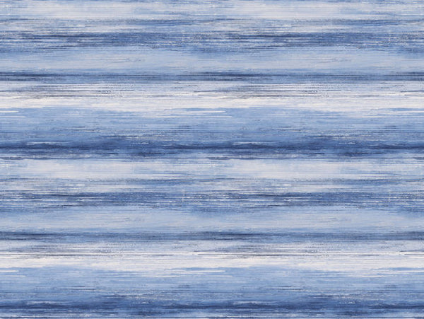 Sunset Stripes Fabric - Moody Blue and Frost Wallcovering | Malibu Wallcovering