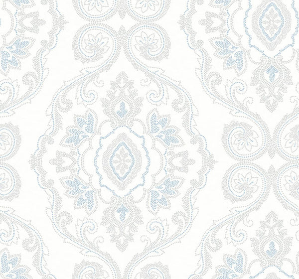 Nautical Damask - Blue Oasis Wallcovering | Malibu Wallcovering