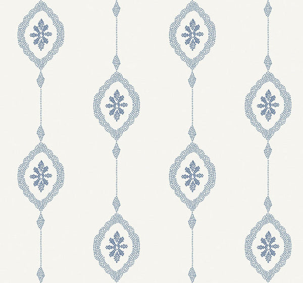 Sand Dollar Stripe - Coastal Blue Wallcovering | Malibu Wallcovering