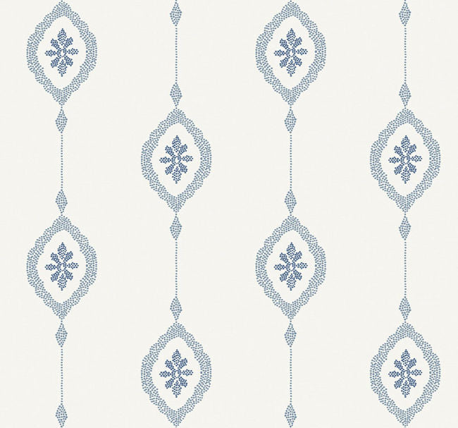 Sand Dollar Stripe - Coastal Blue Wallcovering | Malibu Wallpaper