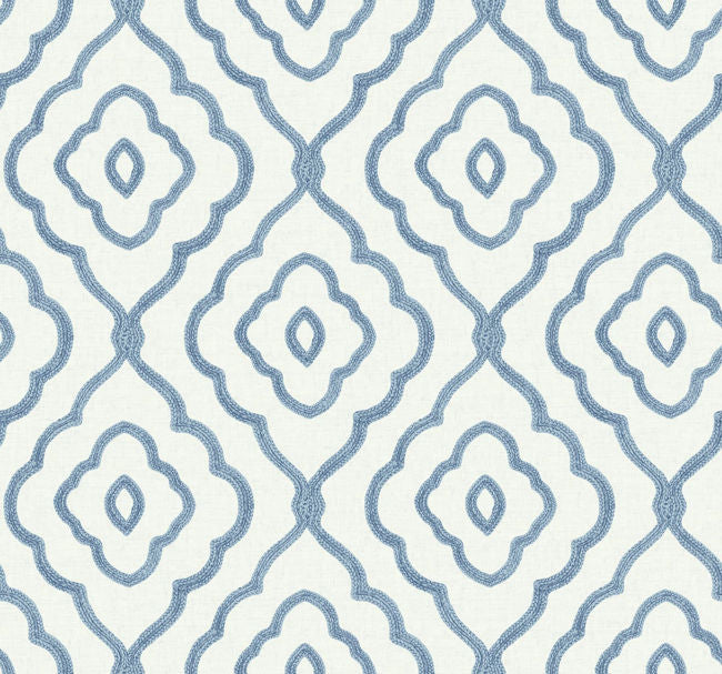 Seaside Ogee - Blue Oasis Wallcovering | Malibu Wallpaper