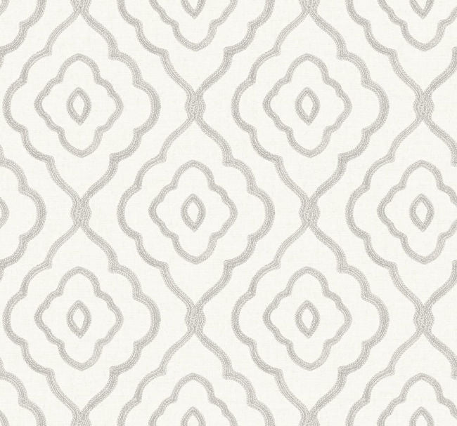 Seaside Ogee - Daydream Gray Wallcovering | Malibu Wallpaper
