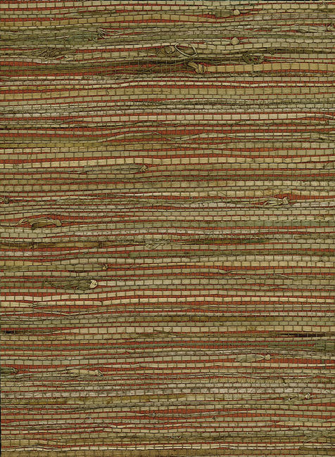 Rushcloth - Red & Tan Wallcovering | Malibu Wallpaper