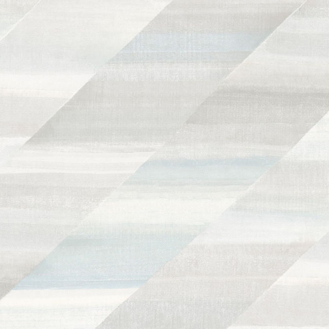 Rainbow Diagonals - Daydream Gray and Blue Oasis Wallcovering | Malibu Wallpaper