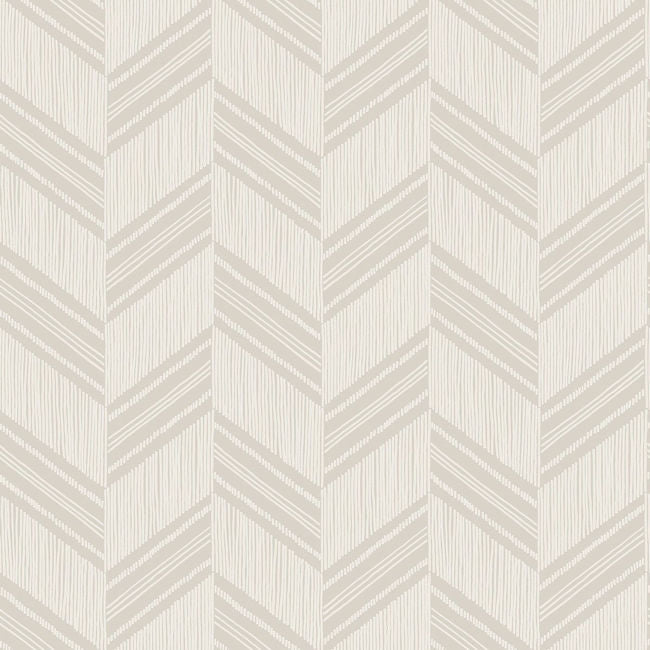 Boho Chevron Stripe on Stringcloth - Cinder Gray and Ivory Wallcovering | Malibu Wallpaper