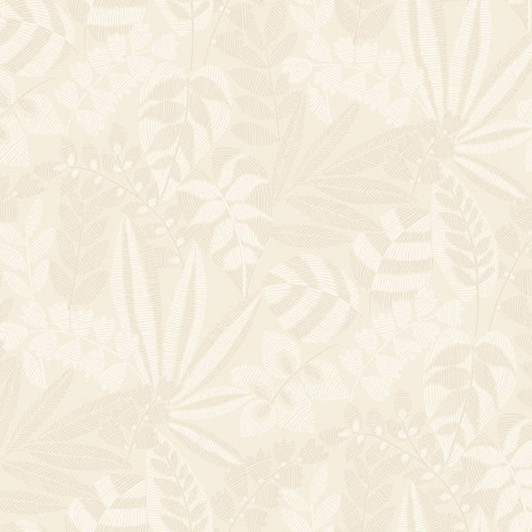 Botanica Striped Leaves - Sand Dune and Ivory Wallcovering | Malibu Wallcovering