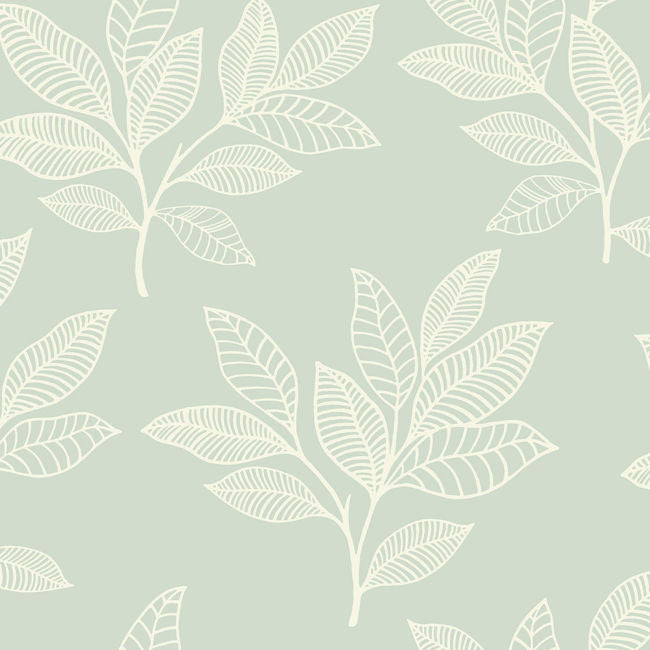 Paradise Leaves - Mint Wallcovering | Malibu Wallpaper