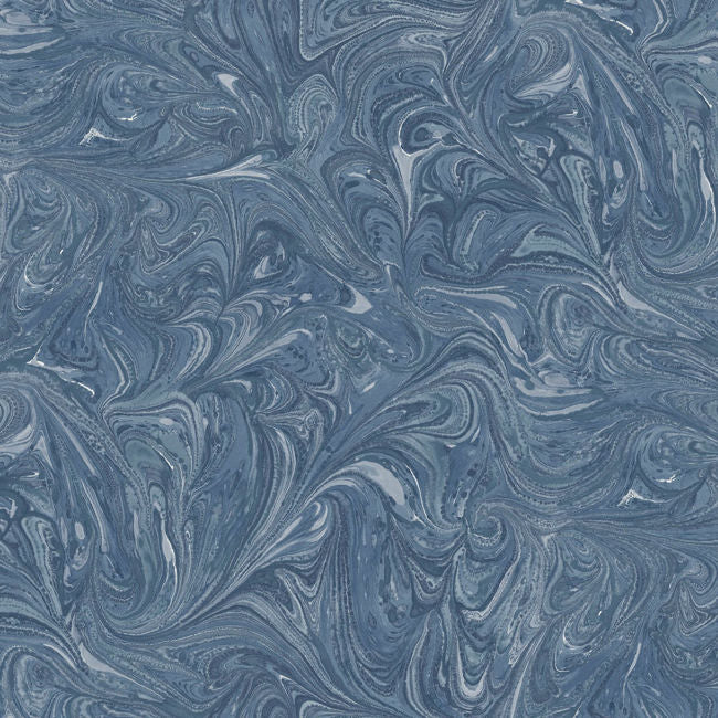 Sierra Marble - Washed Denim Wallcovering | Malibu Wallpaper