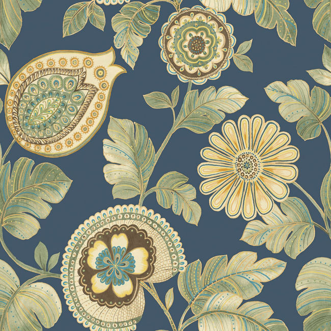Calypso Paisley Leaf - Champlain and Rosemary Wallcovering | Malibu Wallpaper