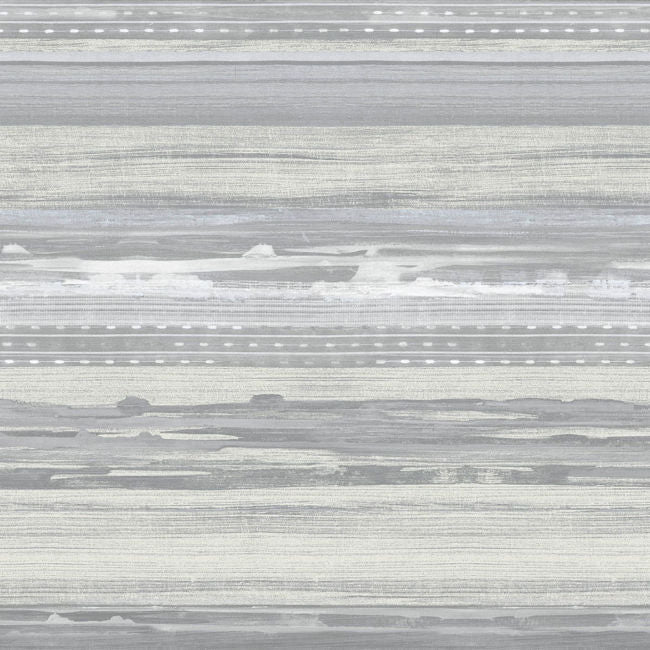 Horizon Brushed Stripe - Cinder Gray and Ivory Wallcovering | Malibu Wallpaper