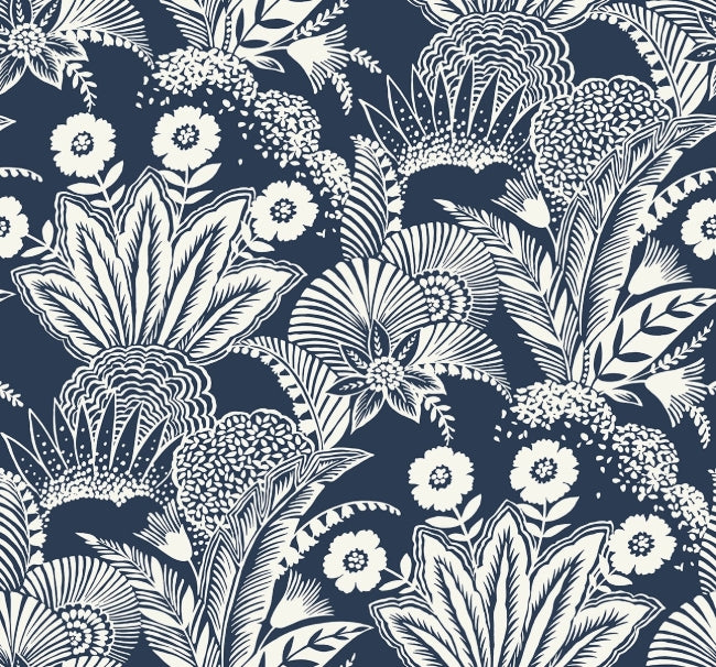Suvi - Nautical Blue Wallcovering | Malibu Wallpaper