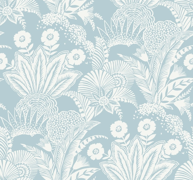 Suvi - Sky Blue Wallcovering | Malibu Wallpaper
