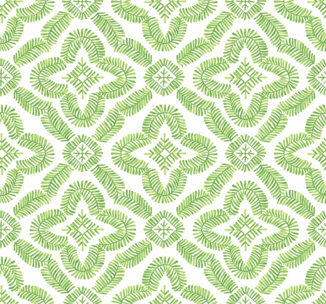 Talia - Kiwi Green Wallcovering | Malibu Wallpaper