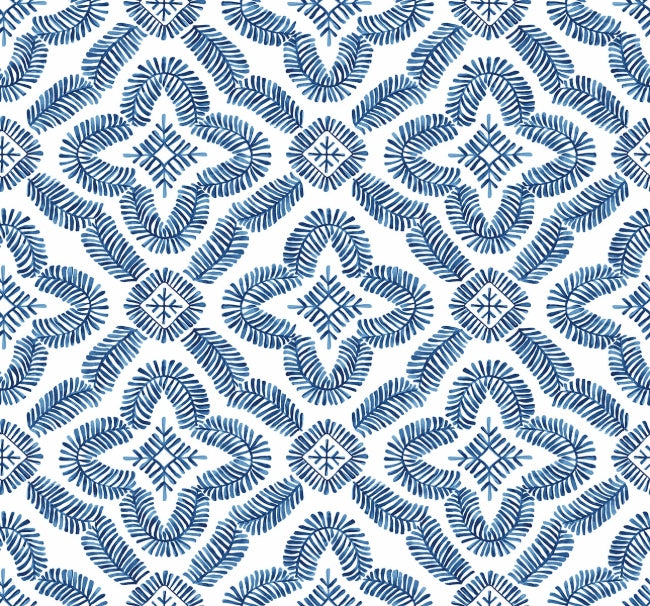 Talia - Cottage Blue Wallcovering | Malibu Wallpaper