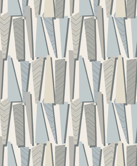 Geometric Shadows - Aquamarine Wallcovering | Malibu Wallpaper