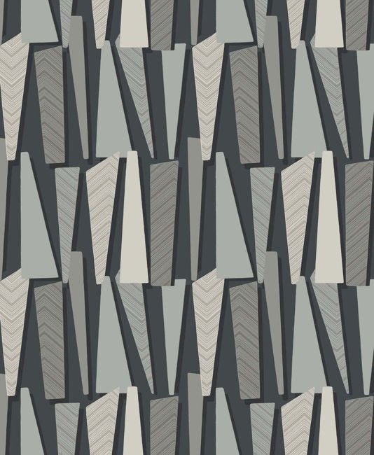 Geometric Shadows - Onyx Wallcovering | Malibu Wallpaper
