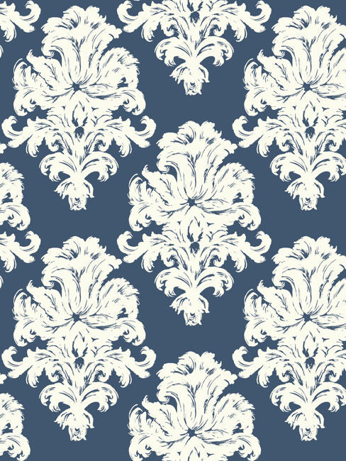 Montserrat - Prussian Blue and White Wallcovering | Malibu Wallpaper
