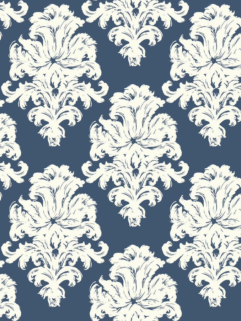 Montserrat - Prussian Blue and White Wallcovering | Malibu Wallpaper