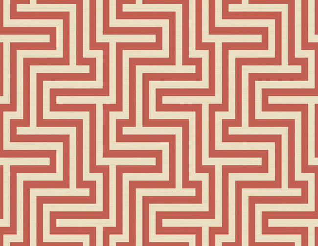 Martinique - Rust Orange and Off-white Wallcovering | Malibu Wallpaper