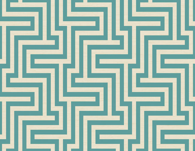 Martinique - Sea Green and White Wallcovering | Malibu Wallpaper