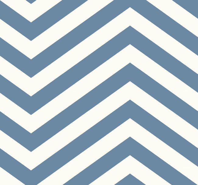 Jamaica Chevron - Teal and White Wallcovering | Malibu Wallpaper